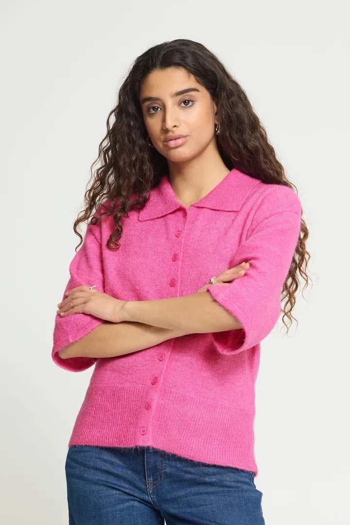 Ichi Kamara Short Sleeve Pullover in Meadow Mauve