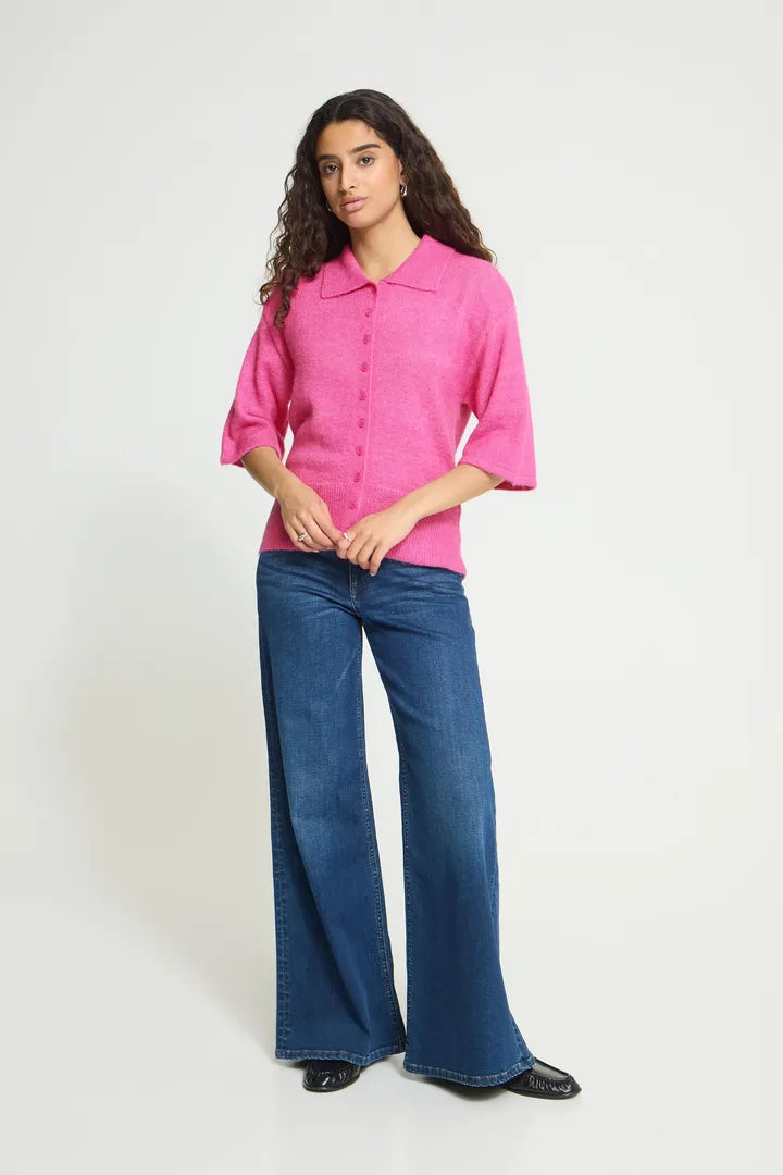 Ichi Kamara Short Sleeve Pullover in Meadow Mauve
