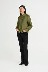 ICHI Karlina Shirt in Rifle Green - 20121887