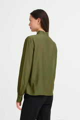 ICHI Karlina Shirt in Rifle Green - 20121887