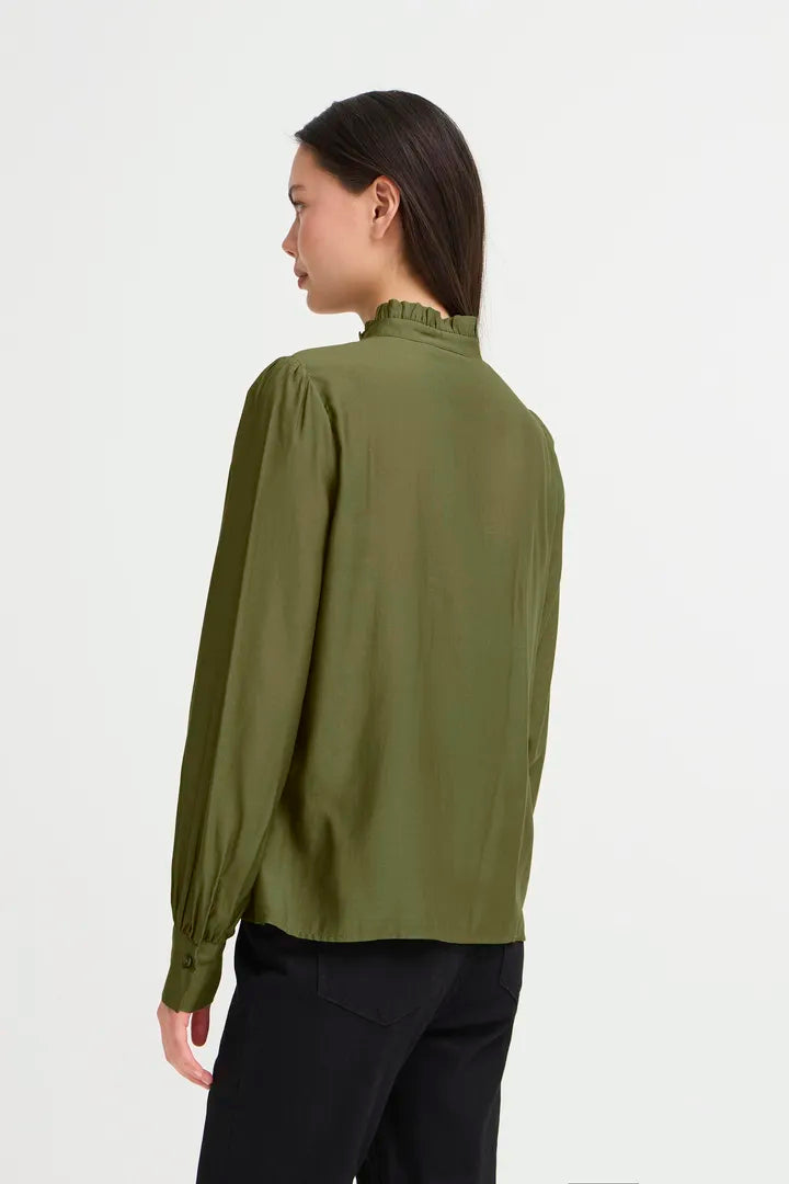 ICHI Karlina Shirt in Rifle Green - 20121887