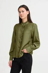 ICHI Karlina Shirt in Rifle Green - 20121887