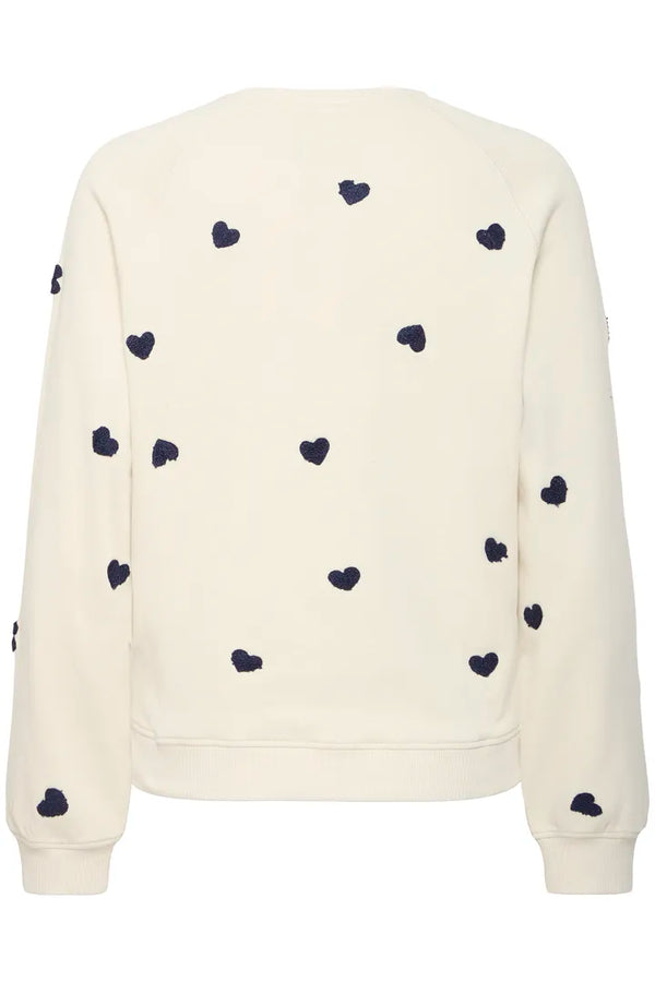 ICHI Kasura Sweatshirt in Patriot Blue Hearts - 20124128