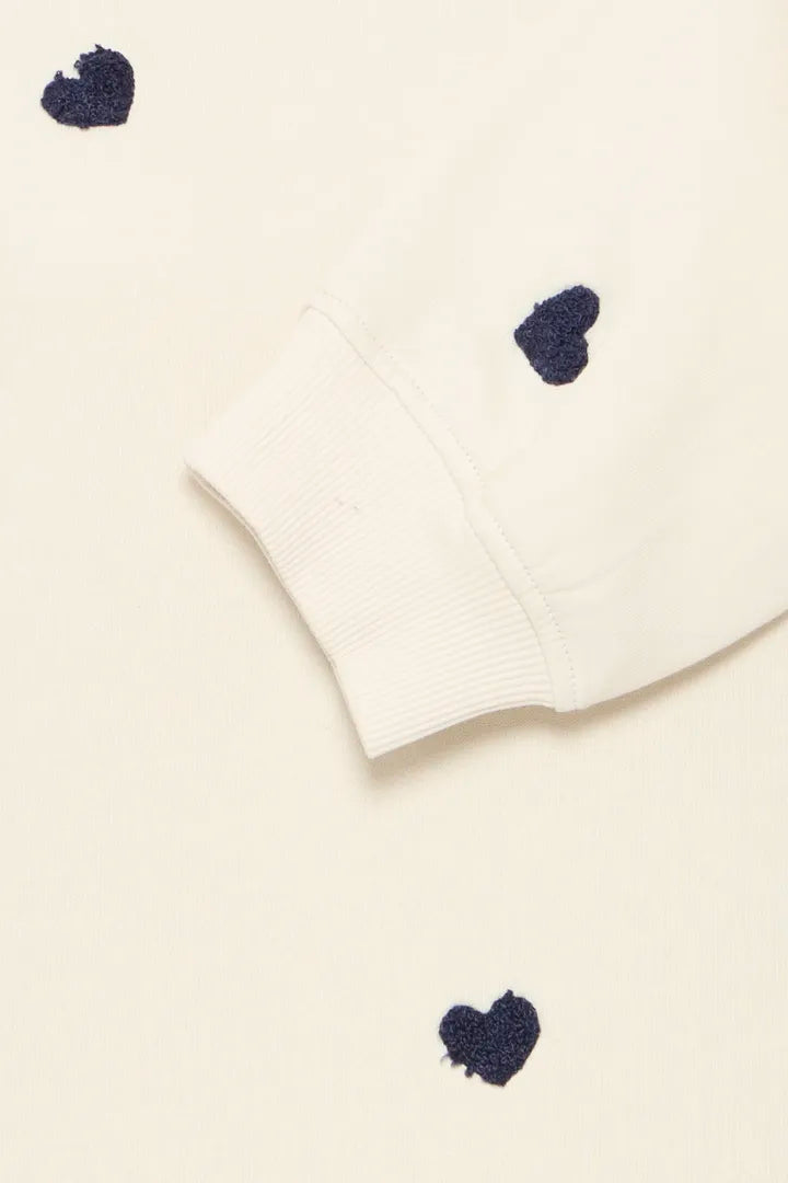 ICHI Kasura Sweatshirt in Patriot Blue Hearts - 20124128