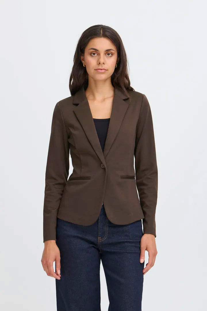 Ichi Kate Blazer in Chocolate Torte