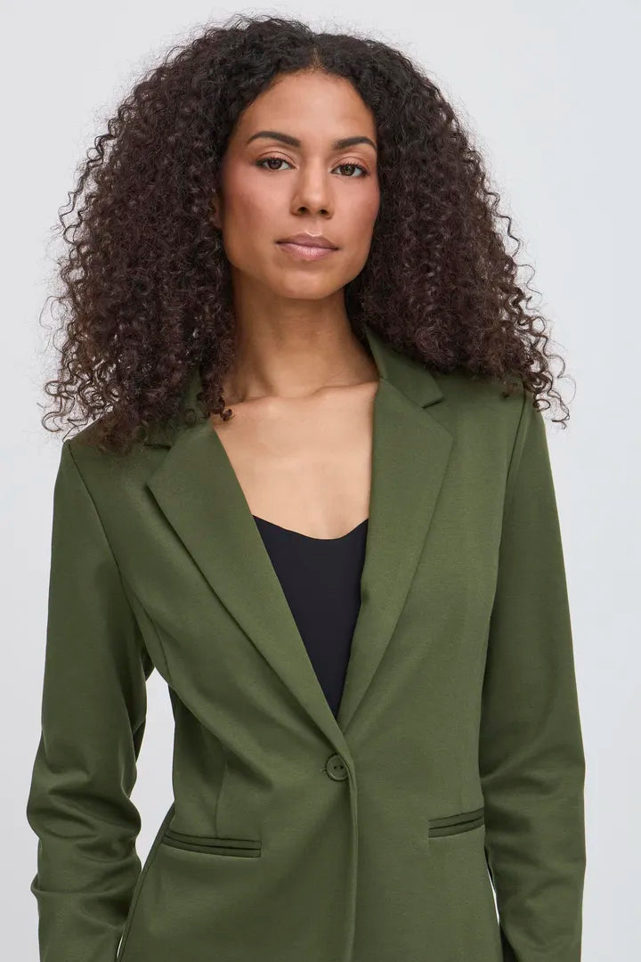 ICHI Kate Blazer in Rifle Green - 20101801