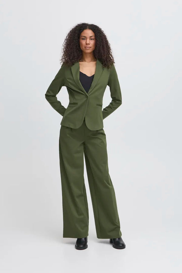 ICHI Kate Blazer in Rifle Green - 20101801