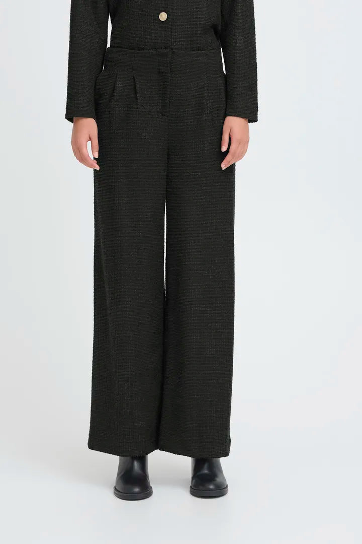 ICHI Kate Gleam Wide Pant in Black - 20124868