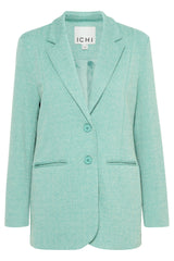 Ichi Kate Jaquard Oversized Blazer-Beryl Green/Almond Herringbone-20121605