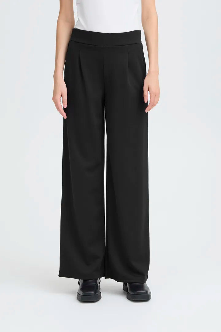 ICHI Kate Sus Long Wide Pant in Black - 20118337