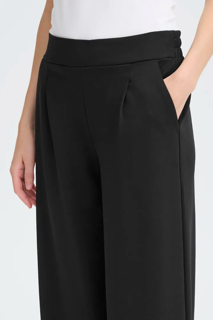 ICHI Kate Sus Long Wide Pant in Black - 20118337