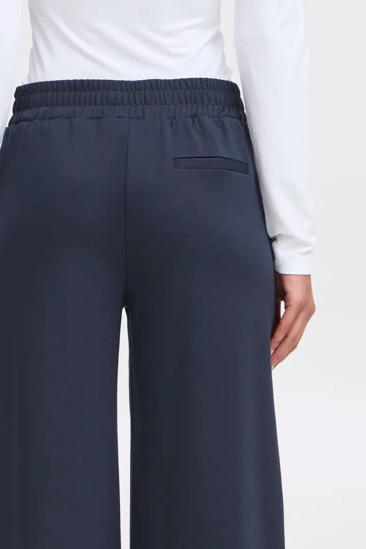 ICHI Kate Sus Long Wide Pant in Total Eclipse- 20118337