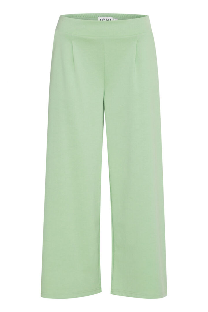Ichi Kate Sus Wide Leg Cropped Trousers-Sprucestone-20116301