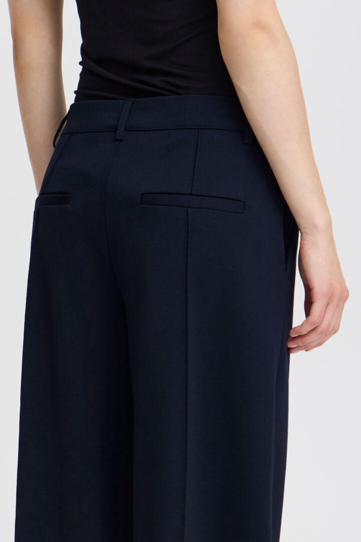 ichi Kate Sus Wide Leg Trousers-Total Eclipse-20116768