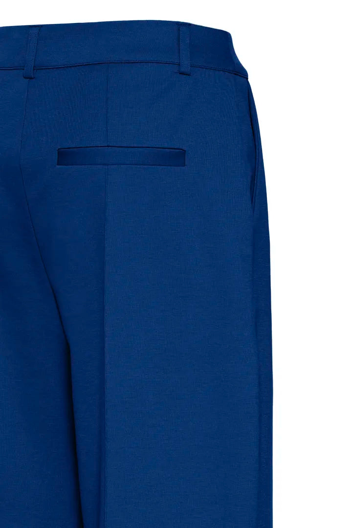 ICHI Kate Sus Office Wide Leg Trousers in Blueprint - 20116768
