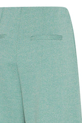 Ichi Kate Trousers-Beryl Green/Almond Herringbone-20121602