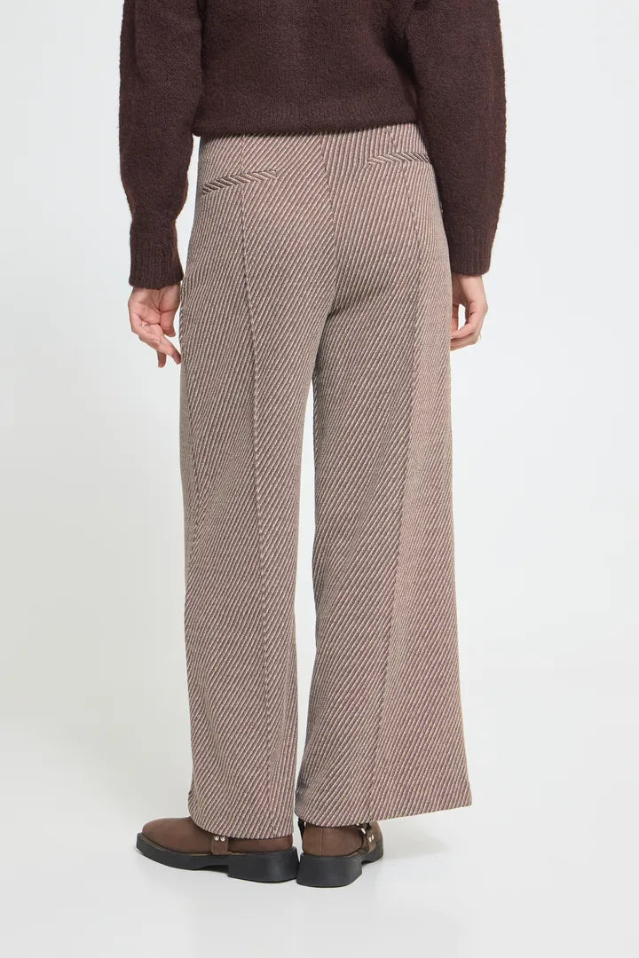 Ichi Kate Twillish Wide Pant in Almond Milk