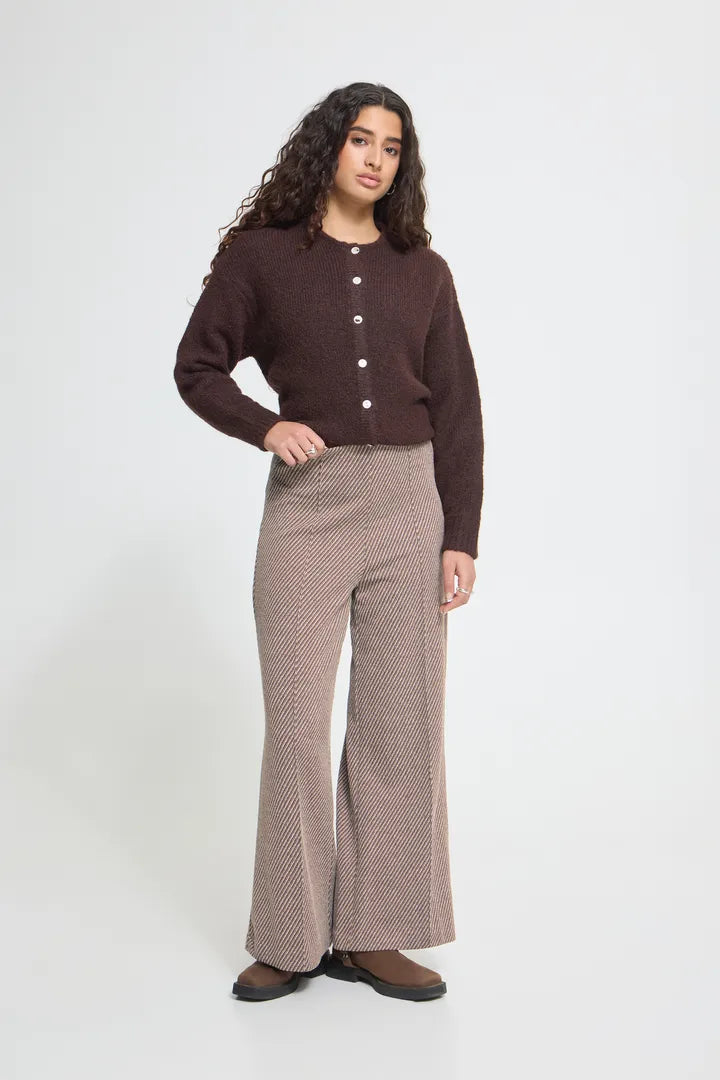 Ichi Kate Twillish Wide Pant in Almond Milk