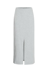 Ichi Lela Maxi Skirt-Light Grey Melange-20122474