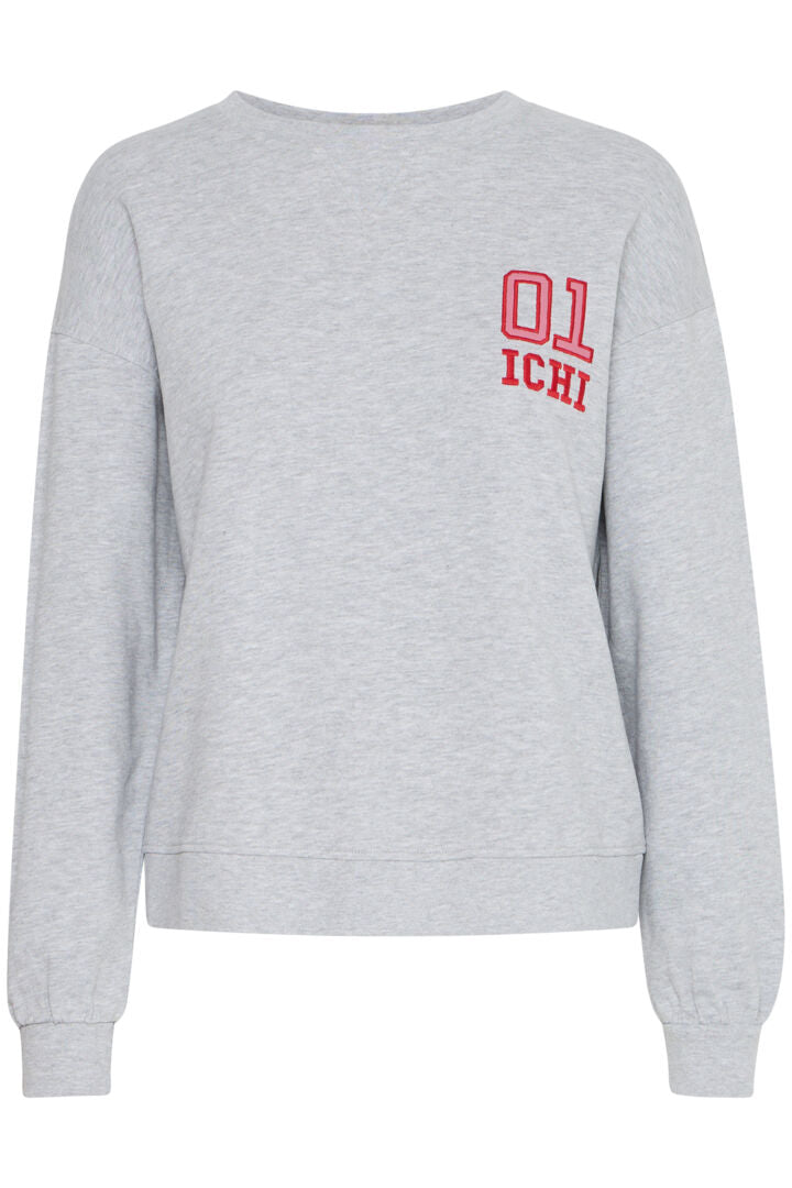 ichi lela sweatshirt light grey melange evalucia boutique perth scotland