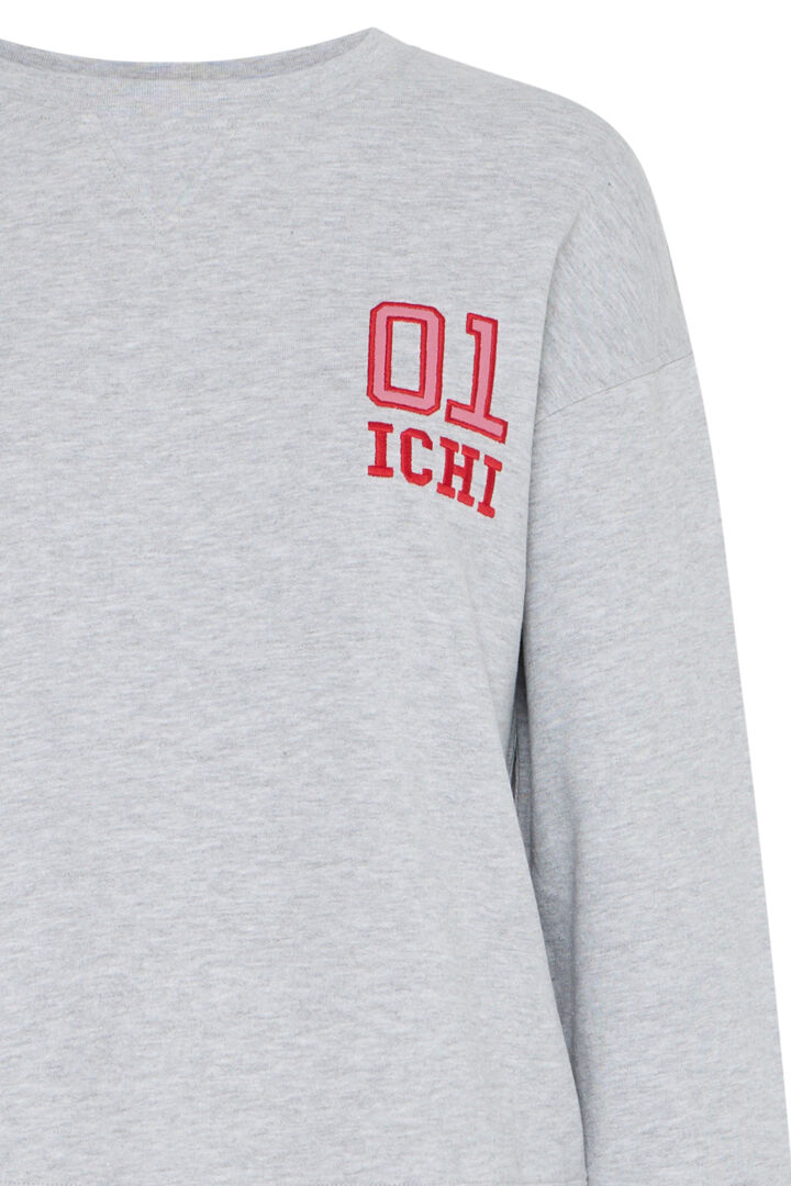 Ichi Lela Sweatshirt-Light Grey Melange-20122472