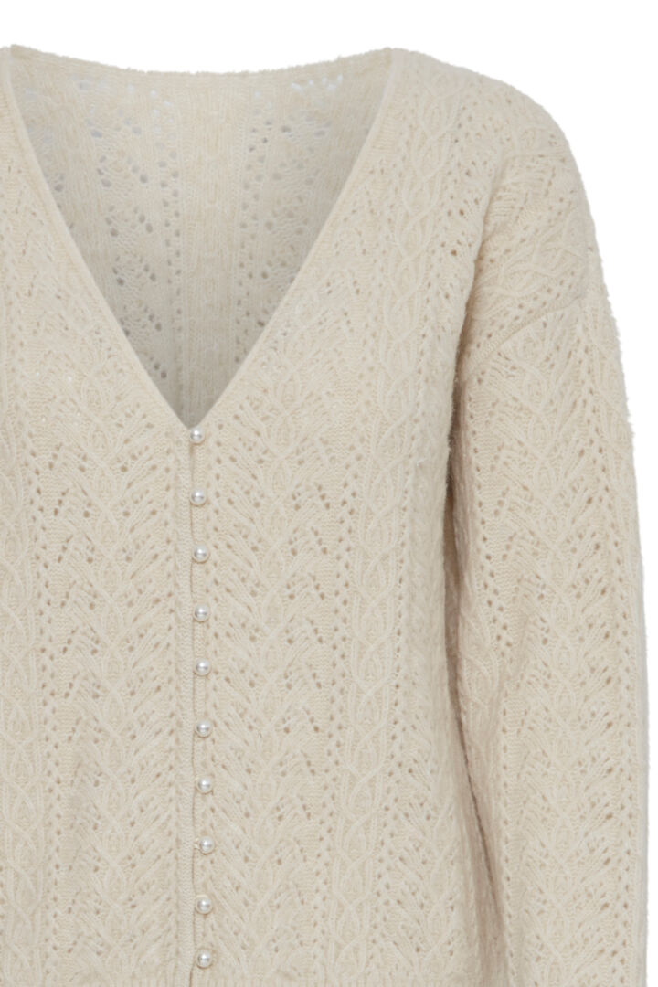 Ichi Liyanna Cardigan-Almond Milk-20121568