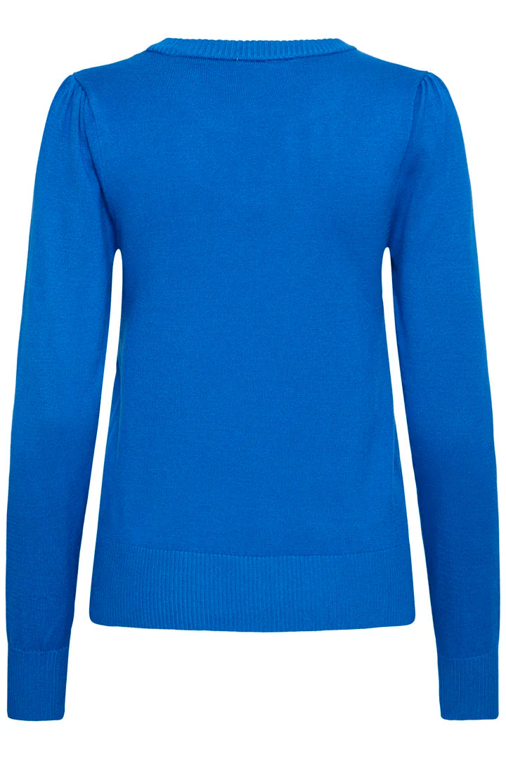 ICHI Luls Puff Long Sleeve in Nebulas Blue - 20126030