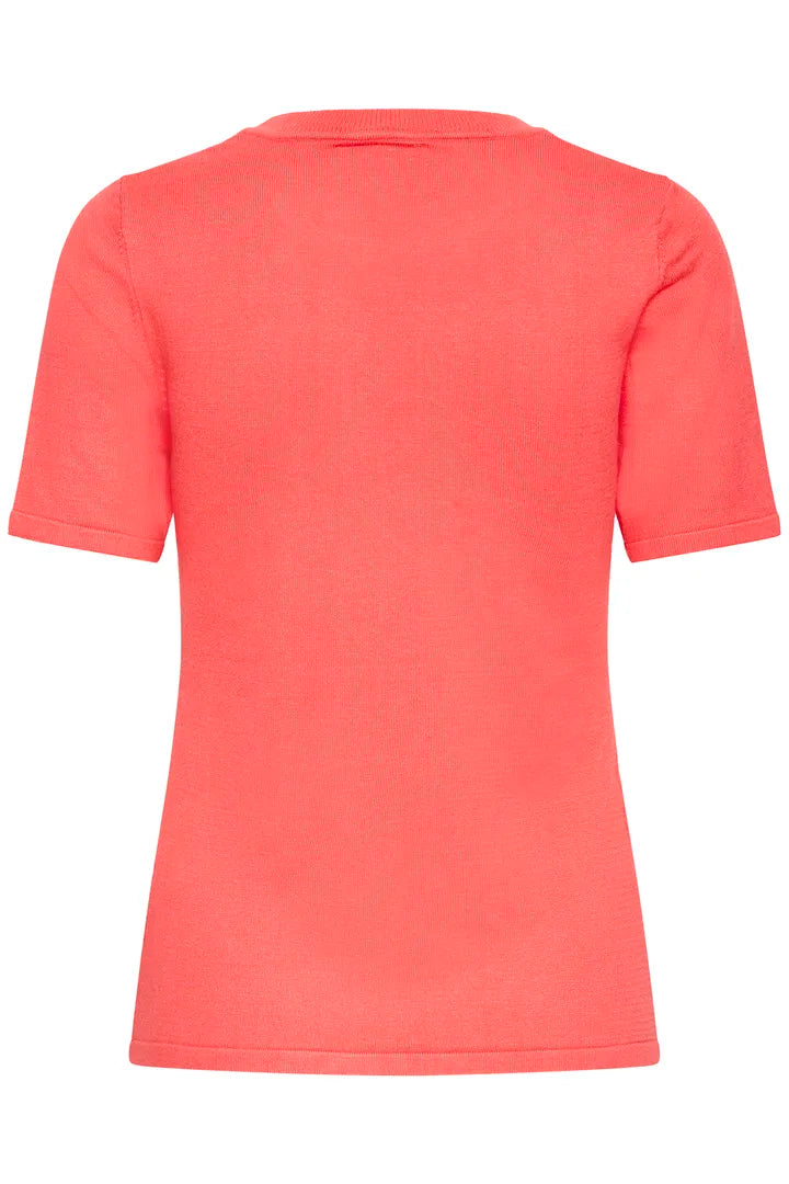 ICHI Luls Round Neck T-Shirt in Teaberry - 20125816