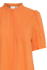 Ichi Main Short Sleeved Shirt-Coral Rose-20118437