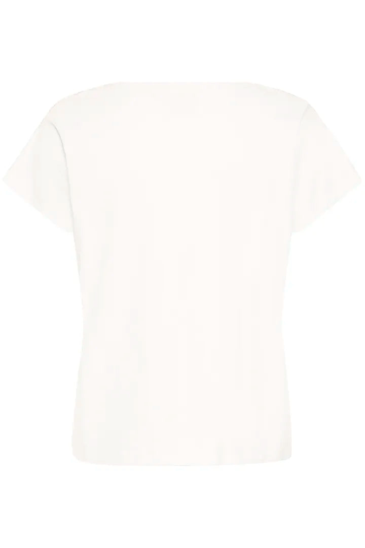 ICHI Monora Short Sleeve T-Shirt in Cloud Dancer - 20125104