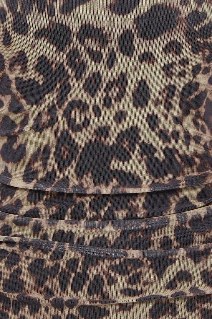 ICHI Parda Halter Neck Top in Leopard Print - 20124838