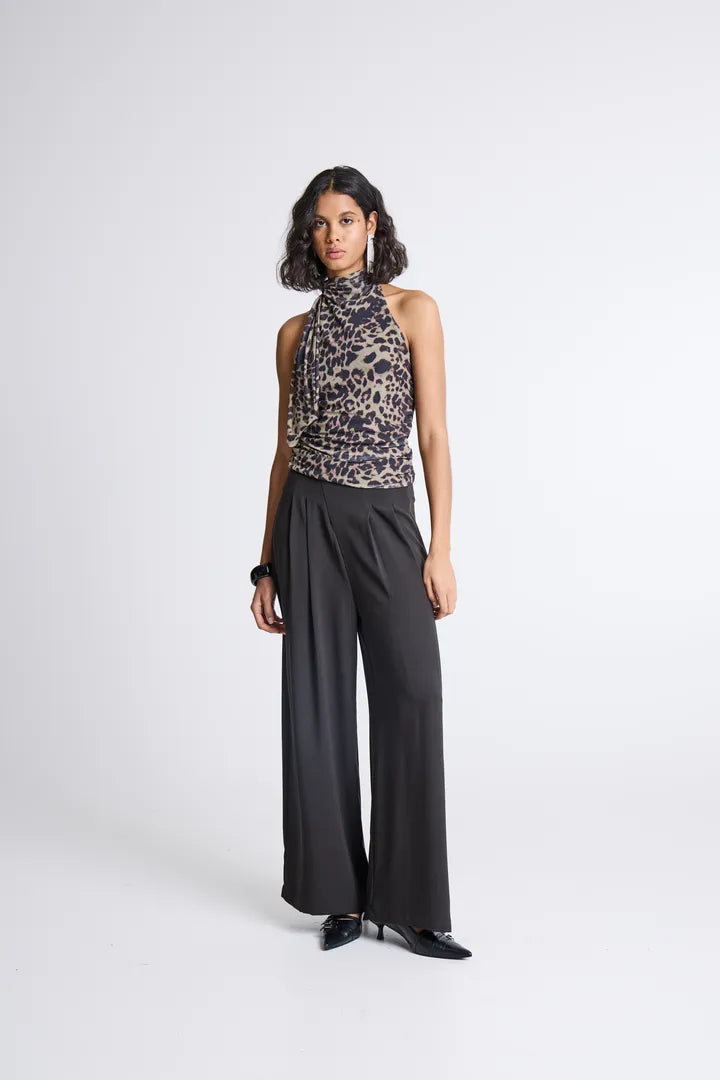 Ichi Parda Halter Neck Top, Leopard Print, EvaLucia Boutique, Perth, Scotland