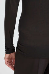 ICHI Philuca Long Sleeve Top in Black - 20117290