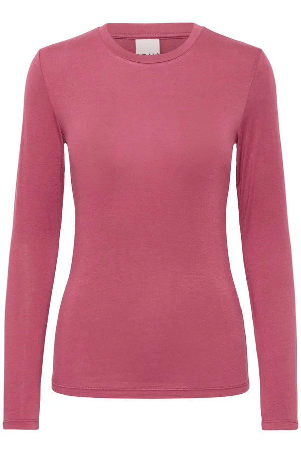 ICHI Philuca Long Sleeve Top in Maroon - 20117290