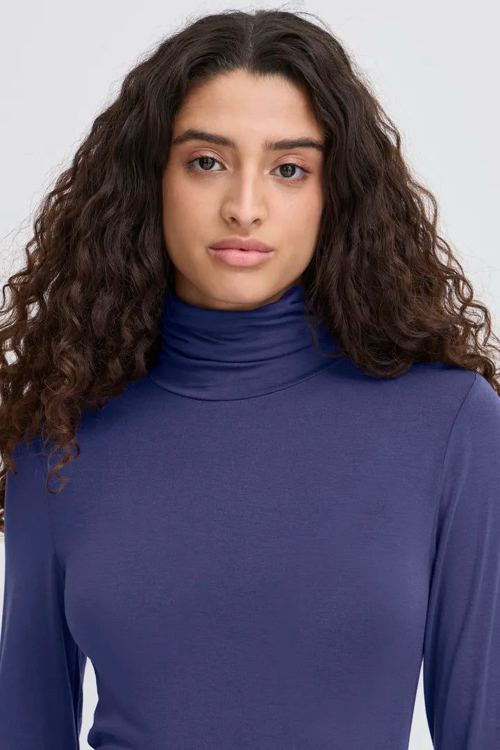 ICHI Philuca Long Sleeved Top in Patriot Blue - 20113342