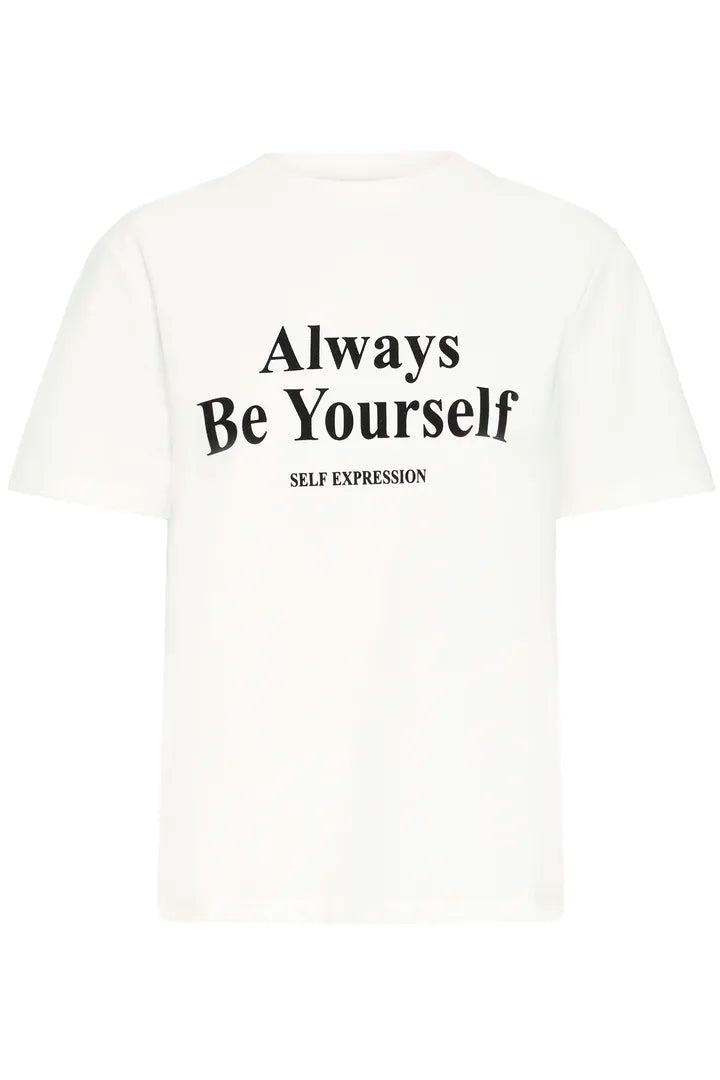 ICHI Rubby Short Sleeve in Cloud Dancer - 20125140