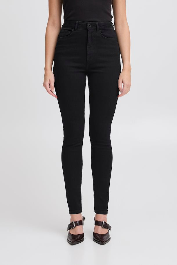 Ichi Twiggy Slim High Waist Jeans-Black-20122631