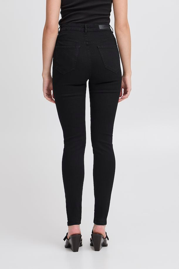 Ichi Twiggy Slim High Waist Jeans-Black-20122631