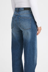 Ichi Twiggy Straight Long Jeans-Medium Blue-20119128