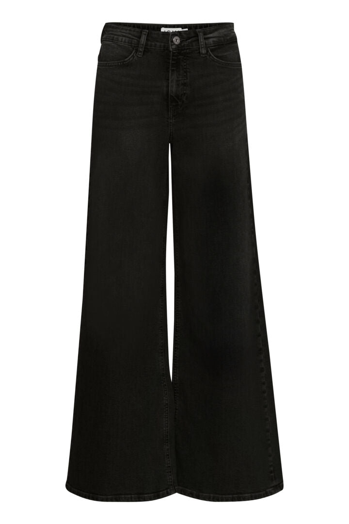 ichi twiggy wide leg jeans black evalucia boutique perth scotland