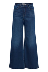 Ichi Twiggy Wide Leg Jeans-Dark Blue-20119022