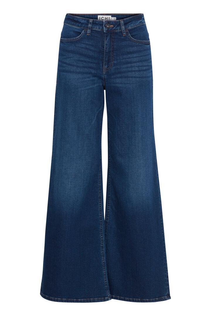 Ichi Twiggy Wide Leg Jeans-Dark Blue-20119022