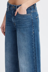 Ichi Twiggy Wide Leg Jeans-Medium Blue - 20119022