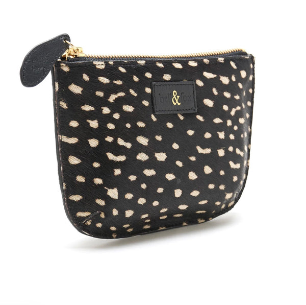 Bell & Fox Fayette Leather Pouch - Black and White Dot