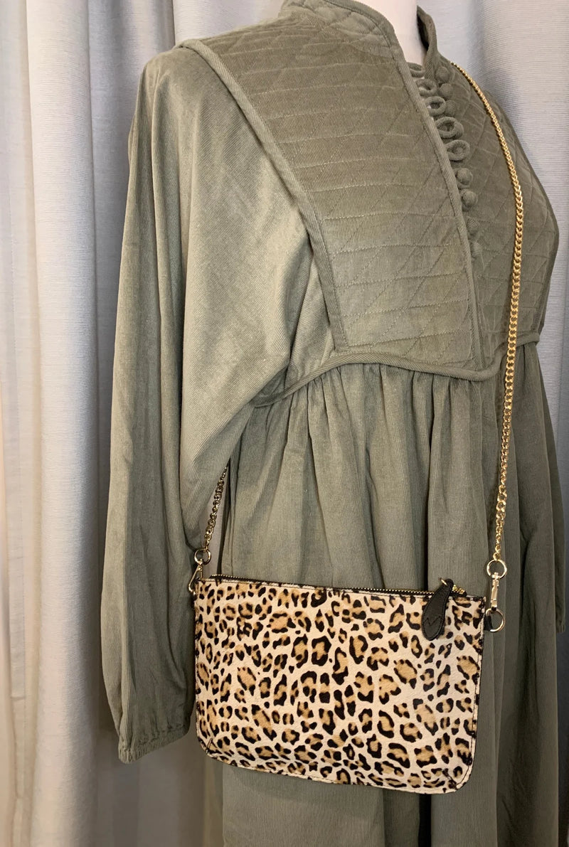 Bell & Fox Izzy Crossbody/Clutch in Light Leopard Mix