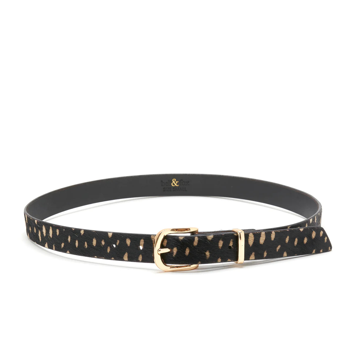 bell & fox erina waist belt black and white pony leather evalucia boutique perth scotland