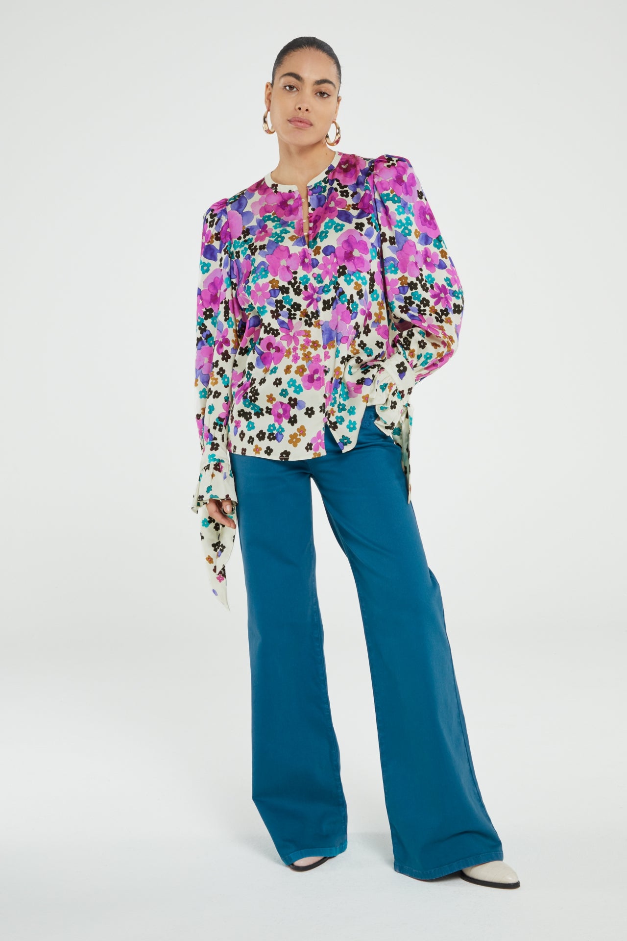 Fabienne Chapot Kylie Blouse-Cream White/Bubble G Pink Pansy Rain