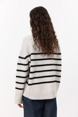 Levete Room Perle Jumper-Cream with Stripes-301248