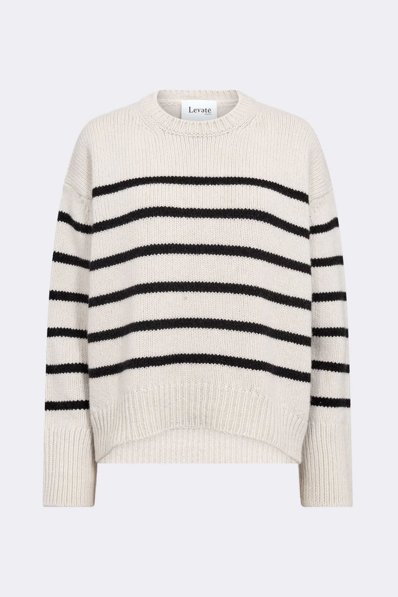 Levete Room Perle Jumper-Cream with Stripes-301248