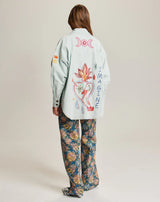 Me369 - Adelyn Denim Embroidered Shirt in Denim
